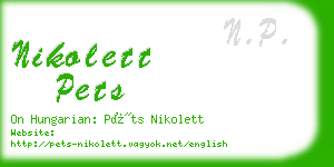 nikolett pets business card